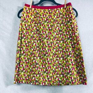 Boden‎ A-Line Midi Cotton Pencil Skirt Womens 4L Twee Cottagecore Preppy Tree